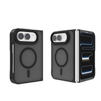Coque de téléphone magnétique mate pliable en gros pour iPhone Duo, anti-traces de doigts, en PC rigide, protection pour téléphone portable pliable