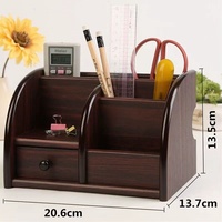 Organisateur de bureau de table en bois avec support de télécommande boîte de rangement de bureau à domicile décor artisanat organisateurs de tiroirs