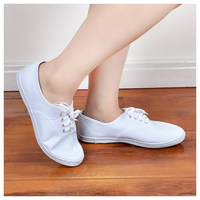 Chaussures décontractées blanches unisexes en gros, respirantes, à lacets, en toile vulcanisée, style marche, pour hommes et femmes - Vente chaude