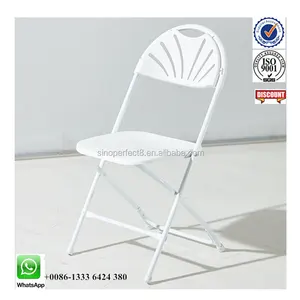 Silla de comedor plegable de plástico para exteriores, silla moderna de jardín apilable sin brazos para eventos de boda, color blanco