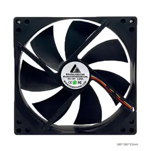 Las fábricas de suministros Fan 180*180*25mm inteligente 12V 18V de succión baño ventilador