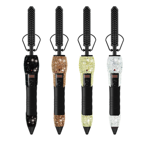 专业陶瓷电动热发梳珠光钻石家居发胶时尚自有品牌压发梳 - Product Image 2