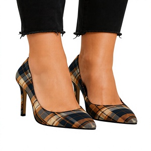 Chaussures à talons hauts de luxe pour femmes, style escocais à carreaux, de haute qualité, pour mariage, OEM - Product Image 1