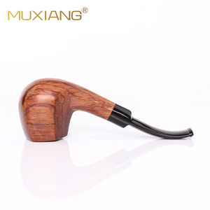 MUXIANG Rosewood Smoking Pipe Bent Type 9mm Filter Solid Wood Tobacco Pipe For Personal Gift - Product Image 2