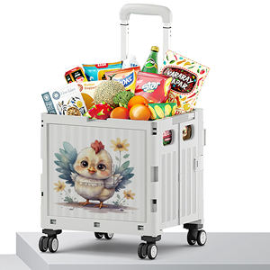 Forme de mouton rapidement plier 4 roues 5 secondes pliant pliable chariot chariots en plastique stockage Shopping 12 zodiaque chinois - Product Image 3