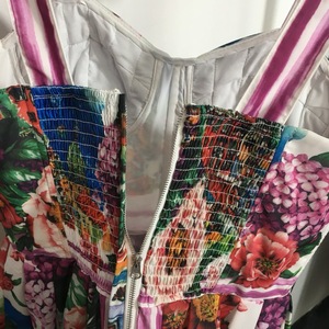 Nouvelle couleur jacinthe fleur sicilienne vacances Style imprimé tube haut taille fronde robe - Product Image 6