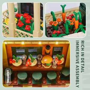 Moule King 16023 3096PCS Street View Serie Restaurant <span class=keywords><strong>français</strong></span> modèle de bloc de construction technique jouet éducatif Festival cadeau - Product Image 6