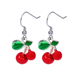 Vente chaude Rouge Cerise Mode Boucles D'oreilles Fête De Mariage Premium Cadeaux Mignon Fruit Cerise Boucles D'oreilles Charme Bijoux pour Femmes - Product Image 5
