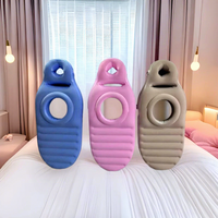 Oreiller de maternité gonflable pour femmes enceintes, en PVC floqué, taille M, soutien complet du corps, trous pour la tête et l'abdomen, portable
