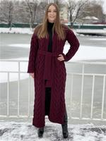 Meilleure Vente : Cardigan Long en Maille Lourde pour Femme, Modèle Hiver, Crocheté, Ouvert sur le Devant, Torsadé, avec Ceinture