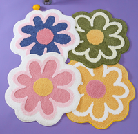 Tapis en forme de tournesol mignon, fabriqué à la machine, salon, canapé, table basse, chambre d'enfant, couverture antidérapante pour chevet