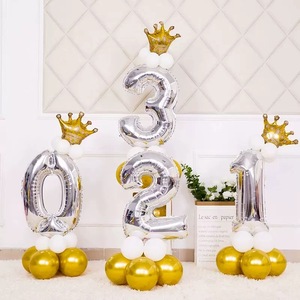 Globos de Número de 32 Pulgadas en Dorado y Plateado, Desechables, Artículos de Fiesta Grandes, Decoración, Accesorios para Fotografía, para Bodas, Cumpleaños, Graduaciones - Product Image 3