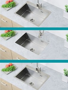 Fregadero de Cocina de Acero Inoxidable SUS304 Cepillado Original, Cuenco Único Grande, Compatible con Inspección - Product Image 2