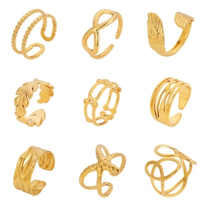 Tempusort Wholesale 18K Gold Plated Stainless Steel <strong>Statement</strong> <strong>Rings</strong> Hollow Design Fashion <strong>Ring</strong> - Product Image 5