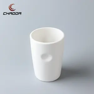 Promosyon için 9oz beyaz kahve kupası süblimasyon boş parmak izi şekilli kabartmalı seramik fincan