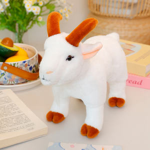 Animale di peluche-compagno confortante-peluche animale Ultra morbido 27cm animali da fattoria-2 colori asts. Capra realistica - Product Image 5