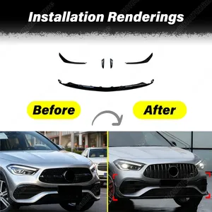 Pour Mercedes Benz H247 GLA200 GLA250 GLA35 GLA45 2020 2021 2022 2023 2024 2025 Spoiler de pare-chocs avant Décoration de carrosserie Kit carrosserie - Product Image 2