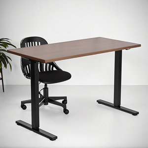 Escritorio <span class=keywords><strong>de</strong></span> pie eléctrico <span class=keywords><strong>de</strong></span> nogal moderno, <span class=keywords><strong>mesa</strong></span> elevadora ergonómica ajustable en altura para el hogar o la oficina - Product Image 1