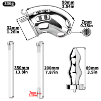 Cage de chasteté en métal FRRK avec plug anal GS001 Cage à bite en acier inoxydable Pee BDSM Anneaux de pénis Verrouillage urétral coq Flirter Sex Toy