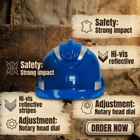 Casque de sécurité industriel et minier à bande réfléchissante haute visibilité, ventilé, à une seule calotte