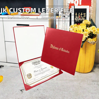 Porte-documents de haute qualité avec levier de rechargement, format A4, pour diplômes et certificats scolaires, avec logo personnalisé, organisateur de documents