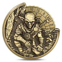 Roulette double antique en métal doré, dés à doigts, gyroscope 7 en 1, dés pour accessoire de jeu Dnd RpG