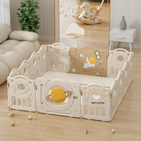Parc de jeu pliable pour bébé avec panier de basket, aire de jeu d'activités pour enfants, clôture de sécurité intérieure pour tout-petits