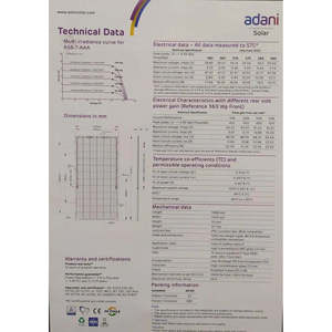 Panel Solar Bifacial Adani de 365 Vatios, 24 Voltios, 3 Kilovatios (Paquete de 9) Panel Solar Bifacial Adani de 365 Vatios Solar de 24 Voltios - Product Image 3