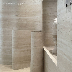 Vente en gros, grande dalle moderne durable et légère, pierre flexible en <span class=keywords><strong>travertin</strong></span> linéaire à revêtement lisse pour décoration murale <span class=keywords><strong>de</strong></span> maison d'hôtel - Product Image 1