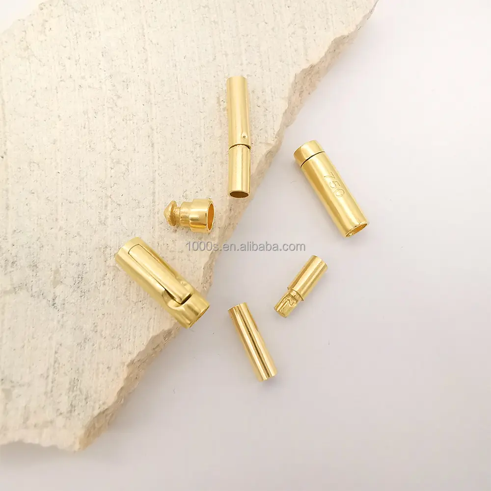 1000S Atacado 18K Solid Gold Charme Ouro Amarelo Fechos Fine Jewelry Hooks Cadeia para Pulseira Colares Acessórios