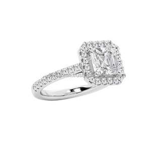 Diamantes brillantes Asscher certificados por IGI en oro de 14 quilates Ajuste de Punta Vintage para Joyería exclusiva para fiesta de boda-Arin Luxury Co - Product Image 1