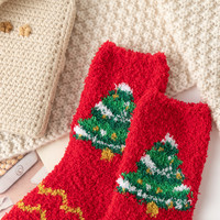 5 paires de chaussettes de Noël en polaire corail, chaudes et moelleuses, avec motifs de Père Noël et bonhomme de neige, cadeau de fête