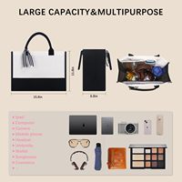 Sac Fourre-Tout de Plage en Toile de Coton Brodé sur Mesure Blanc Écru avec Poignée en Corde Épaisse, Logo à Motif à Pois Écologique