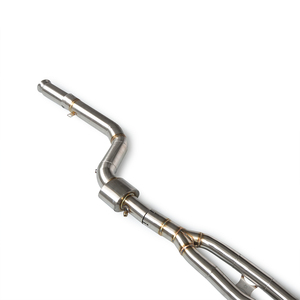 Para <span class=keywords><strong>BMW</strong></span> X3/<span class=keywords><strong>X4</strong></span> <span class=keywords><strong>M40i</strong></span> G01 3.0T 2016-<span class=keywords><strong>2023</strong></span> OPF 304SS Válvula de escape Catback Silenciador de tubo medio OEM - Product Image 3