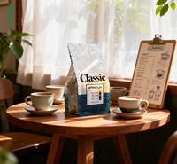 Kit d'emballage de luxe personnalisé pour café avec valve, sac et boîte d'expédition, ensemble de marquage pour torréfacteurs spécialisés, Mono-PE recyclable, 500 pièces