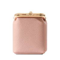 Porte-monnaie en cuir PU véritable, sacs cosmétiques portables et pochette pour baume à lèvres, mini étui de rangement pour monnaie et rouge à lèvres