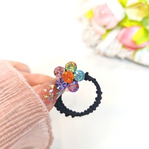 Coleteros para Niñas <span class=keywords><strong>Kknekki</strong></span>, Brillantes, Hechos a Mano con Flores de Diamantes de Imitación, Bandas Elásticas para el Cabello de Alta Calidad, Venta al Por Mayor - Product Image 1