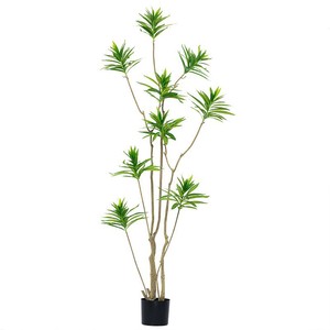 Plante artificielle en plastique Dracaena Reflexa en pot, décoration intérieure pour bureau, jardin, maison, plantes artificielles, plantes factices - Product Image 5