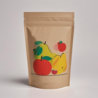 Pochette autoportante en papier kraft brun biodégradable et recyclable avec fermeture éclair et fenêtre pour pizza et aliments pour animaux de compagnie, taille et couleur personnalisables