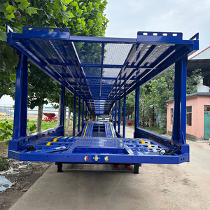 Semi-remorque de transport de véhicules commerciaux, remorque <span class=keywords><strong>porte</strong></span>-voitures hydraulique à double pont en acier pour 8 voitures, capacité de charge supérieure à 30 tonnes - Product Image 3