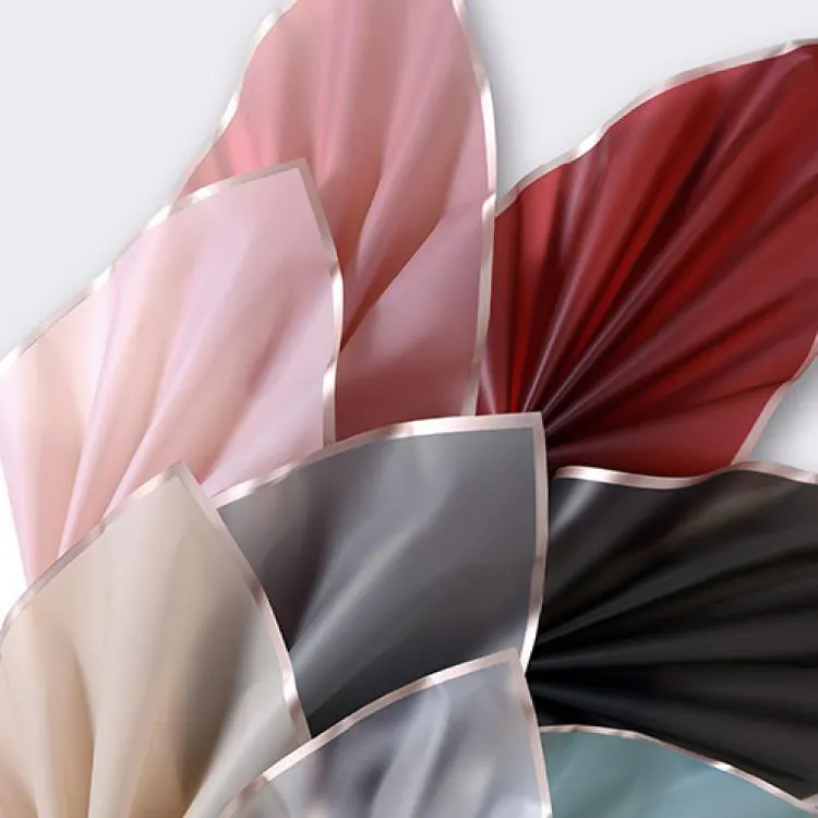 ZL คุณภาพสูงหลากสีกันน้ำดอกไม้ห่อของขวัญกระดาษเคลือบดอกไม้ช่อดอกไม้บรรจุกระดาษเส้นสีทองกรอบ