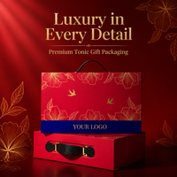Coffret Cadeau Élégant à Poignée Rouge avec Logo Personnalisé, Emballage Festif pour Tonique au Ginseng et Chenpi Nid d'Oiseau, Vente en Gros