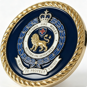 Pièce de défi personnalisée en émail dur, motif Couronne royale du Lion, pour pompiers, commémorative, souvenir, médaille d'honneur du département, Fête des Pères - Product Image 6