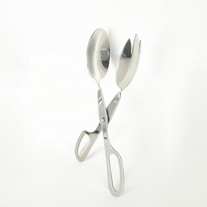 10" Kitchen Food <strong>Tongs</strong> BBQ Scissor <strong>Tongs</strong> Stainless Steel <strong>Salad</strong> Service <strong>Tong</strong> - Product Image 1