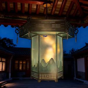 Lanterne acrylique chinoise moderne | Lampe de palais de style <span class=keywords><strong>zen</strong></span> pour salon de thé, couloir, décor d'hôtel | Suspension personnalisable - Product Image 2