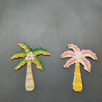 En gros, Appliques de palmier en perles et sequins, faites main, à coudre, pour vêtements, sacs et projets DIY