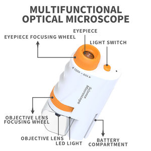 カスタムプチ顕微鏡実験装置<span class=keywords><strong>60</strong></span>-120x光学科学キット子供用ポケット顕微鏡教育キット - Product Image 5