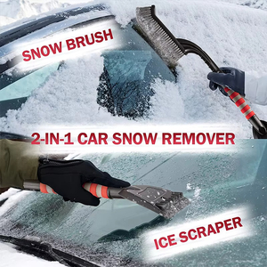 Brosse de nettoyage pour déneiger la voiture, outil de nettoyage de la neige sur le pare-brise et les fenêtres de la voiture, pelle à neige automatique, accessoires d'hiver, brosse de nettoyage - Product Image 3