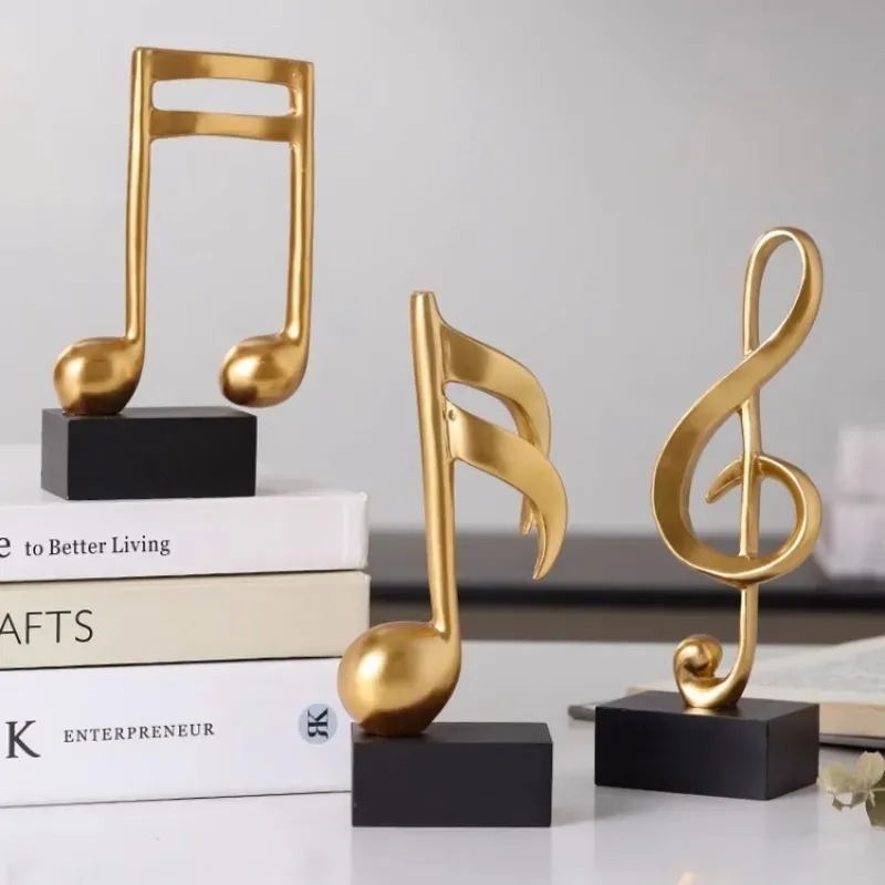 Gouden Muziek Noot Decor Standbeeld Muzikale Geschenken Beeldje Piano Sculptuur Home Arts