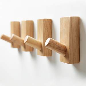 Moderne Stijl Doek Opknoping Livroom Kapstok Natuurlijke Effen Walnoot Beuken Houten Muur Haken - Product Image 1